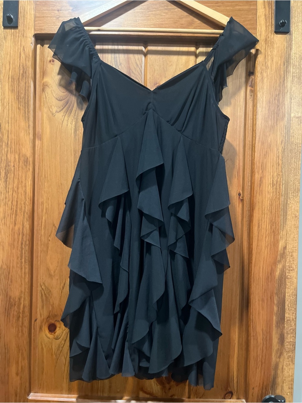 American Eagle Outfitters Black Ruffle Mini Dress
